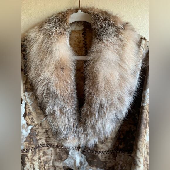 Custom Made Calf Hair Cow Print Detachable Fur Jacket Western Boho Chic - Picture 6 of 15